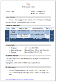 Arrange your resume in a series of sections that categorize your skill sets. Professional Curriculum Vitae Resume Template Example Of Great Resume Sample For Fresher B Tech Computer Science Curriculum Vitae Resume Internship Resume