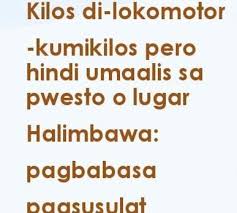 Naisasagawa nang wasto ang mga kumbinasyong kilos lokomotor at di lokomotor tulad ng paglukso at pagbaluktot. What Is The Meaning Lokomotor And Di Lokomotor Brainly Ph