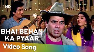 Bhai Behan Ka Pyar With Lyrics | भाई बहन का प्यार | Farishtay (1991) |  Dharmendra | Vinod Khanna - YouTube