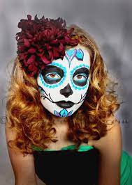 Day Of The Dead Face Paint Tutorial Face Painting Halloween Diy Halloween Face Diy Halloween Face Paint
