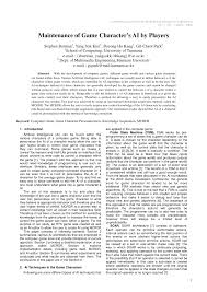 PDF) Maintenance of Game Character's AI by Players