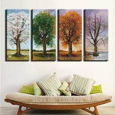 Maybe you would like to learn more about one of these? Hand Painted 4 Season Tree Oil Painting Canvas Set 4 Piece Modern Abstract Wall Art Home Decoration Picture Picture Easel Picture To Canvas Paintingpictures Picasso Paintings Aliexpress