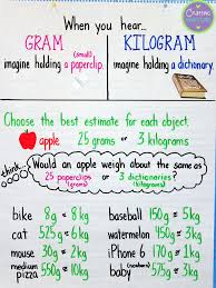 Grams Kilograms Anchor Chart Math Charts Math Classroom