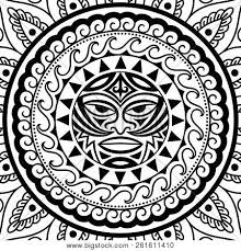 Circular Pattern Form Vector Photo Free Trial Bigstock Could do tikis for a symmetry lesson tiki drawings illustration. circular pattern form vector photo