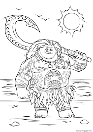 Print Maui From Moana Cool Coloring Pages Moana Coloring Pages Moana Coloring Cool Coloring Pages
