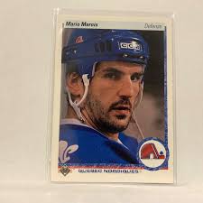 8 Mario Marois Quebec Nordiques 1990-91 Upper Deck Hockey Card A2P