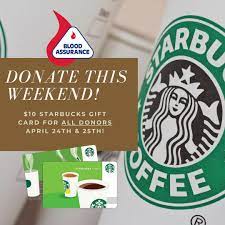 Bundle your physical starbucks gift cards to your starbucks rewards account. Blood Assurance Treat Yourself To Something Special From Starbucks This Weekend After Donating Blood Donate Saturday April 24th Or Sunday April 25th And Receive A 10 Starbucks Card At The Time