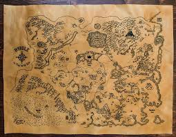 The Legend Of Zelda Breath Of The Wild Complete Map Hyrule Breath Of The Wild Map On Leather Breath Of The Wild Zelda Drawing Map