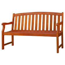 Vifah Outdoor 2 Seater Wood Bench Brown Wood Bench Outdoor Wooden Bench Outdoor Wood Bench