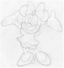 Draw the circle near the bottom of the page, and don't draw it too big because you need room to draw minnie mouse's big round ears and bow. How To Draw Minnie Mouse