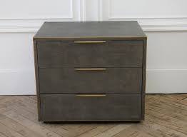 Rh modern restoration hardware cela shagreen 1 drawer night table nightstand. Restoration Hardware Gray Saunderson Shagreen Nightstand At 1stdibs