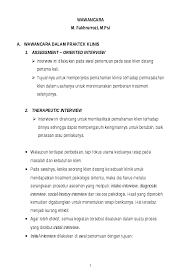 Dibuat untuk memenuhi tugas mata kuliah metode dan teknik interviu. Doc Wawancara Klinis Arofan Mahardian Academia Edu
