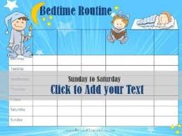 Free Printable Bedtime Routine Chart Customize Online Then