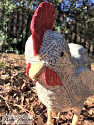 The popper strikes an upturned table, lofting buzz in the air. French Farmhouse Paper Mache Rooster Or Chicken Tutorial