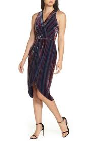 Harlyn Stripe Velvet Cocktail Sheath Casual Cocktail Dress Fashion Fashion Night