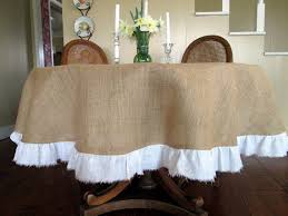 72 Round Burlap Table Cloth With White Torn Linen By Simplyasthat 75 00 Burlap Tablecloth Table Cloth Round Kitchen Table