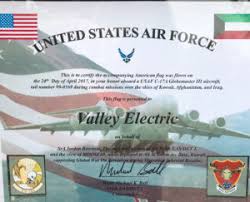 However, the information on the authentication certificates is still. Valley Electric Co American Flag Flown For Valley Valley Electric Co