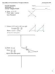 B) prove two triangles are congruent or similar, given information in the form of a figure or statement, using algebraic and coordinate as well as deductive proofs. Proof Of Similar Triangles 1 Euclid Elementary Mathematics