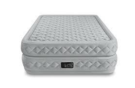 Instant Inflatable Bed Gray Color Poly Vinyl Material Elevated Queen Size Soft Surface Portable Carry Bag In Built Inflatable Bed Inflatable Queen Size