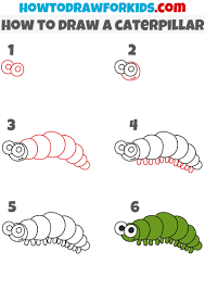 Connect the bottom and top m's. How To Draw A Caterpillar For Kids