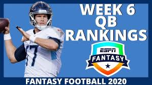 The weekly production is safe, and these names are. 2020 Fantasy Football Rankings Week 6 Quarterback Rankings Top 20 Youtube