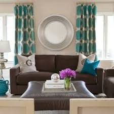 Pop Of Turquoise Accents With Brown Leather Love Seat Chair In Kids Loft Space Brown Living Room Decor Brown Living Room Living Room Decor Brown Couch