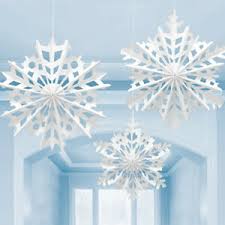 How easy is this one! 3 X Christmas Snowflake Paper Fans White Large Winter Party Hanging Decorations Ebay