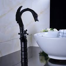 Dragon style installation type :deck mounted installation holes: Juno Black Water Dragon Dual Handle Deck Mounted Bathroom Sink Faucet