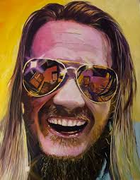 Acrylic painting of old little girl