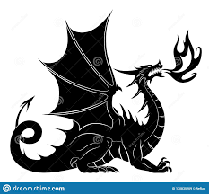 Dragon Silhouette With Fire Stock Vector Illustration Of Mascot Western 130835209 Dragon Silhouette Dragon Illustration Eastern Dragon