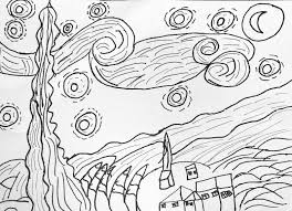 Starry night coloring page free printable. Starry Night Coloring Page Az Pages Sketch Coloring Page Starry Night Van Gogh Starry Night Coloring Pages