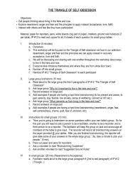 It is the reliving of past experiences, again and. Workshop Triangle Of Self Obsession Iowa Vally Asc 2013 Pdf