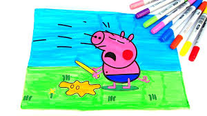 Select from 35970 printable coloring pages of cartoons, animals, nature, bible and many more. Crying George Pig Coloring Pages With Colored Markers Art Colours For Kids Video Dailymotion