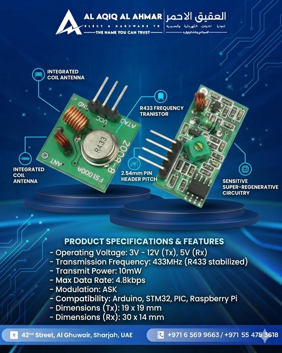 433MHz RF Transmitter & Receiver Module (Arduino Compatibl product image