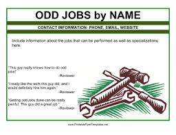 Doing Odd Jobs Can Be A Challenging Business This Green And Brown Flyer Is Perfect For Advertising Services People May Not Even Know They N Odd Jobs Flyer Job