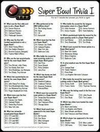 This fun quiz covers music, geography, history, movies and more! Super Bowl Trivia Multiple Choice Printable Game Updated Jan 2020 Super Bowl Trivia Superbowl Party Superbowl Party Games