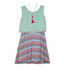 Girls 7 16 Iz Amy Byer Printed Sleeveless Popover Dress With