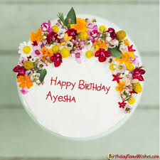 Ayesha Birthday Cake Happy Birthday Cake Images Birthday Wishes Cake Happy Birthday Cakes