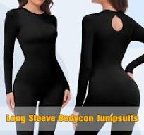 Amazon.com: VVX Women's Long Sleeve Bodycon Jumpsuits Shapewear Sexy One  Piece Crew Neck Jumpsuit Seamless Rompers - Black XL/2XL : Clothing, Shoes  & ...