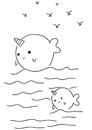 Print coloring pages, black and white cute kawaii hand drawn turtle doodles, lettering hello. Narwhal Coloring Pages Best Coloring Pages For Kids Coloring Pages For Kids Coloring Pages Printable Coloring Pages