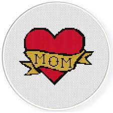 A list of cross stitch patterns and cross stitch kits available at everything cross stitch. I Love Mom Cross Stitch Pattern Daily Cross Stitch
