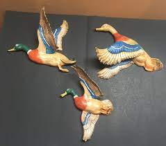 Atlantic Mold Mallard Duck Family Vintage Wall Hanging Ducks Ceramic Ducks Cabin Decor Duck Hunting Vintage D Duck Hunting Vintage Vintage Walls Wall Ornaments