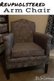 reupholstered arm chair armchair reupholster diy chair