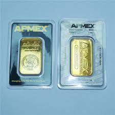 Check spelling or type a new query. 1 Oz Apmex Gold Bar High Quality Gold Plated Apmex Bullion Non Magnetic Silver Bar Hot Selling Business Gift Collectible Non Currency Coins Aliexpress