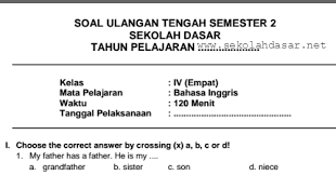 Check spelling or type a new query. Soal Uts Bahasa Inggris Kelas 4 Sd Mi Semester 2 Sekolahdasar Net
