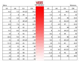 Vans Shoes Size Conversion Chart Soleracks