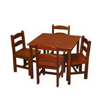 5 Pc Square Table Set Honey Walmart Com Kids Table And Chairs Table And Chair Sets Kids Table Chair Set