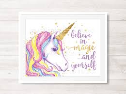 Unicorn Printable Art Unicorn Art Print Children S Room Etsy Unicorn Wall Art Nursery Art Girl Nursery Art Prints
