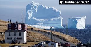 An iceberg is a large piece of freshwater ice that has broken off a glacier or an ice shelf and is floating freely in open (salt) water. A Chunk Of The Arctic Stops By For A Photo Shoot The New York Times