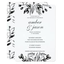 Black And White Floral Invitation Design Black And White Watercolor Floral Wedding Invitation Zazzle Com Watercolor Floral Invitation Watercolor Floral Wedding Invitations Floral Wedding